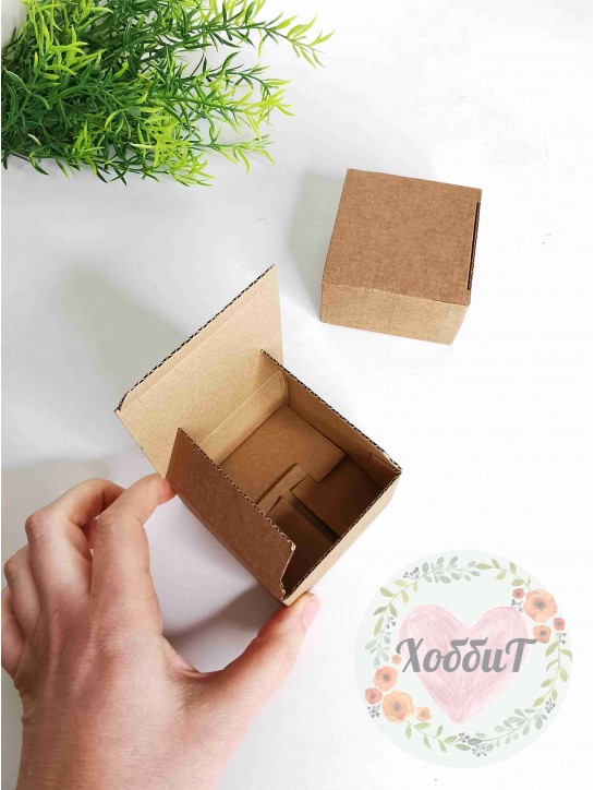 Коробка из микрогофрокартона, 6,6х6,6х3,5 см